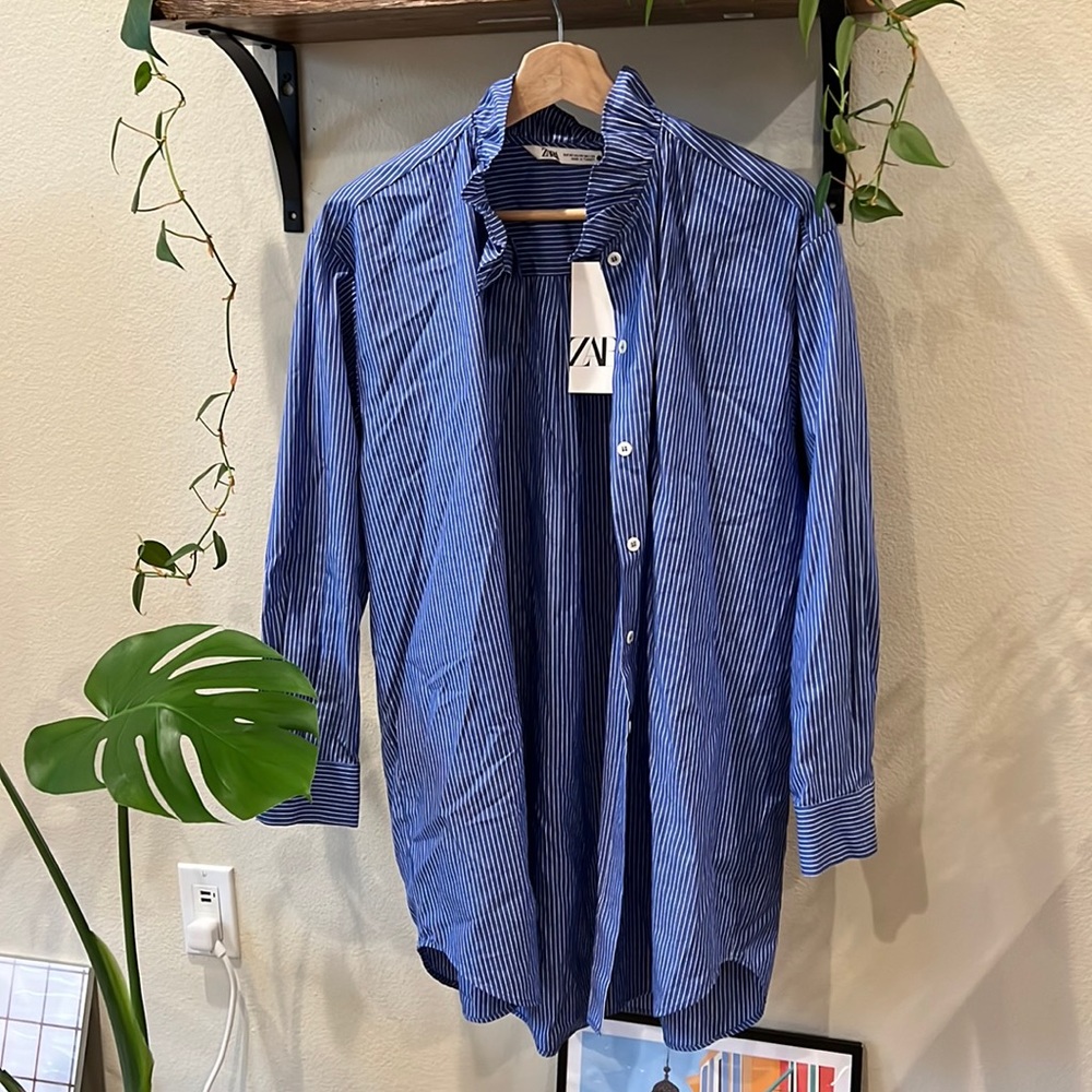 ZARA Oversized stripe shirt